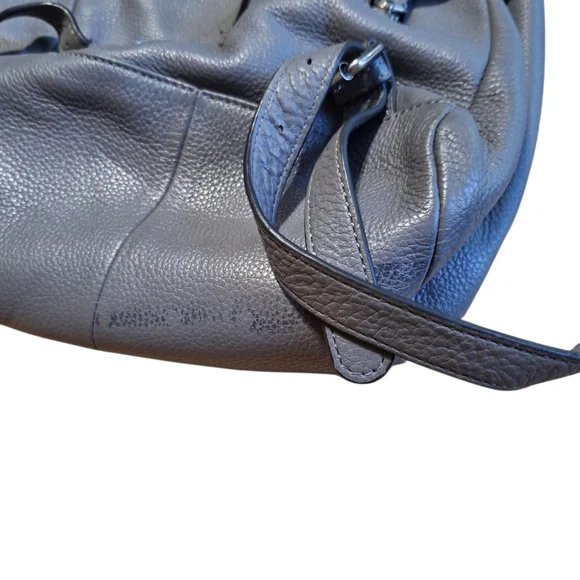 Karl Lagerfeld Gray Leather Backpack Purse. - Picture 4 of 10